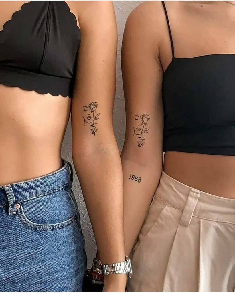 Delicate Tattoo For Best Friends
