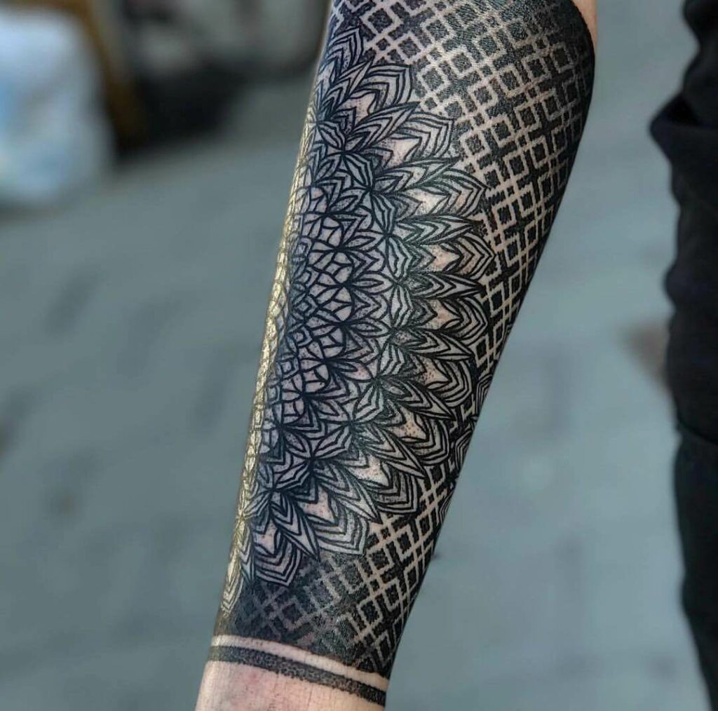 Geometric sleeve by Effedots  Geometric sleeve tattoo Geometric tattoo  Best sleeve tattoos