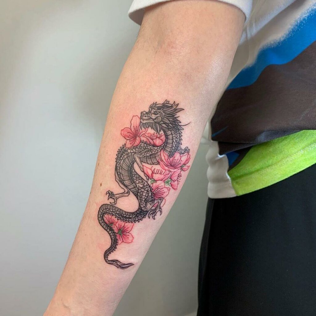 Chinese dragon tattoo done by Eliza Christiansen at True To You Tattoo in  Melbourne FL  rtattoo