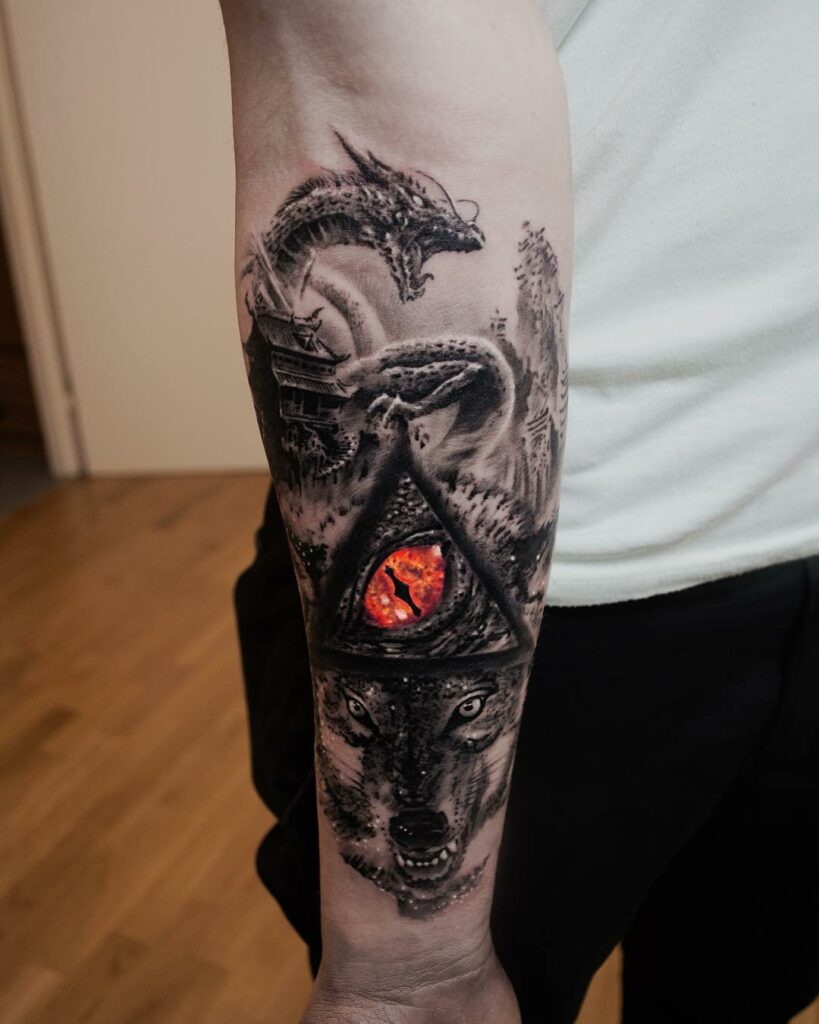 dragon sleeve tattoos