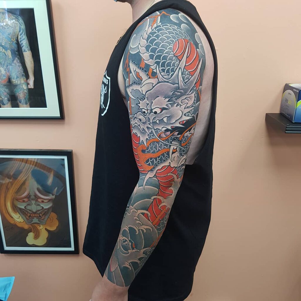 11 Dragon Sleeve Tattoo Ideas Youll Have to See to Believe  alexie