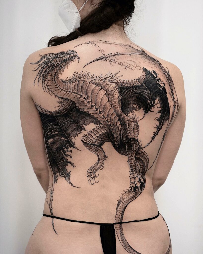 Dragon Symbol For New Beginnings Tattoo