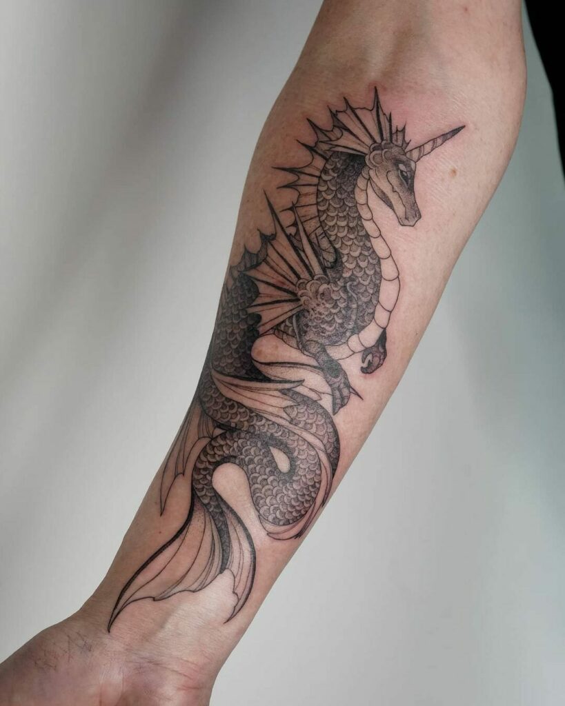 Dragon with Hord Fantacy Tattoo