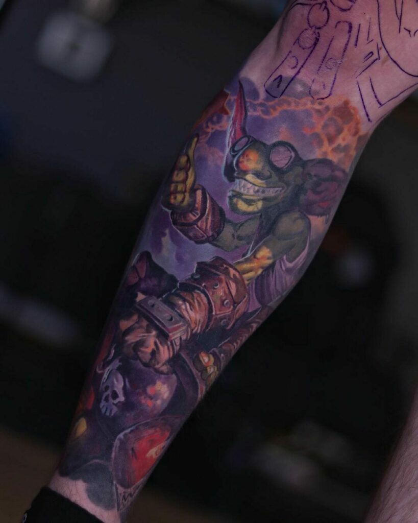 Dramatic Purple Shaded Back Tattoo Background