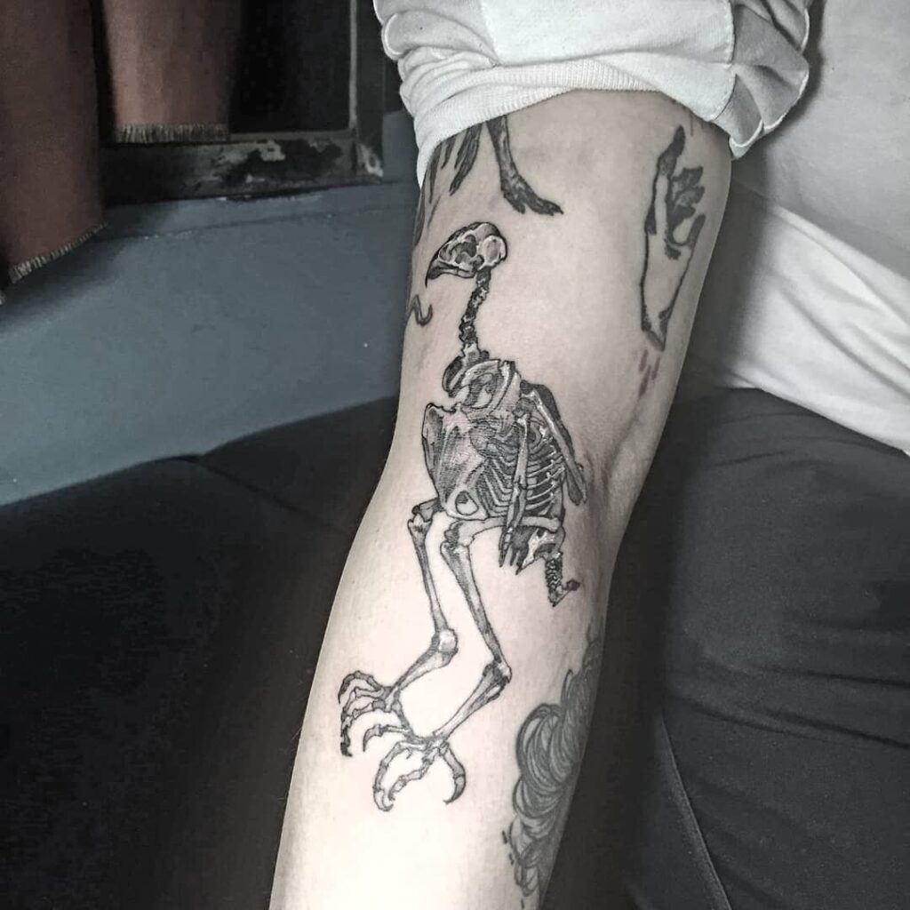 Eagle Skull With Skeleton Tattoo