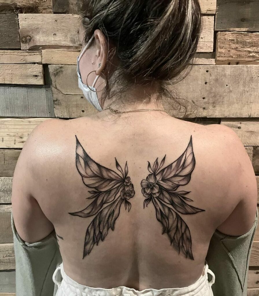 Elaborate Fairy Wings Tattoo