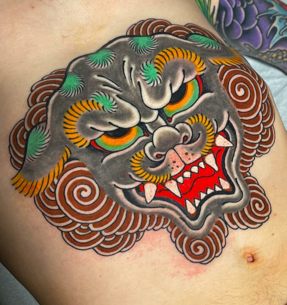 Elaborate Foo Dog Tattoos