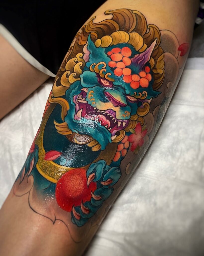 Elaborate Foo Dog Tattoos ideas