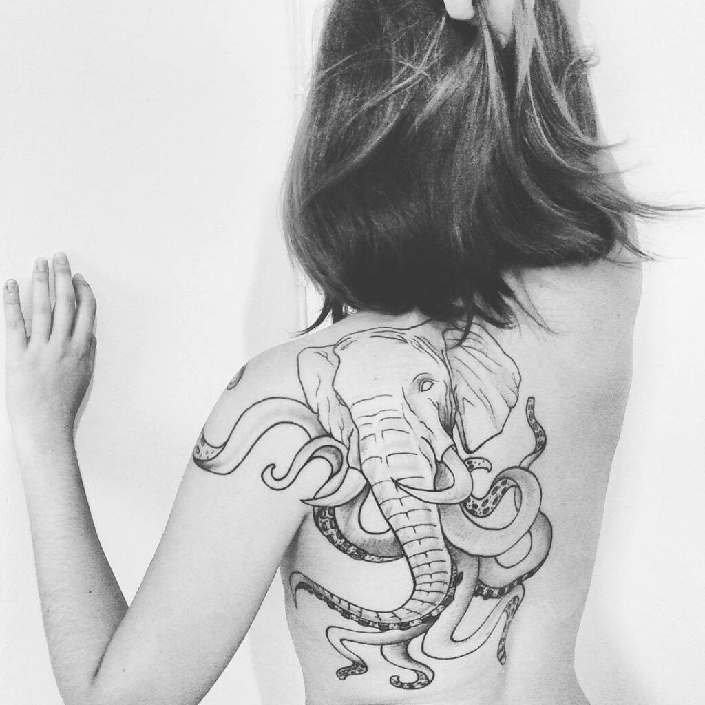 Elephant Octopus Tattoo