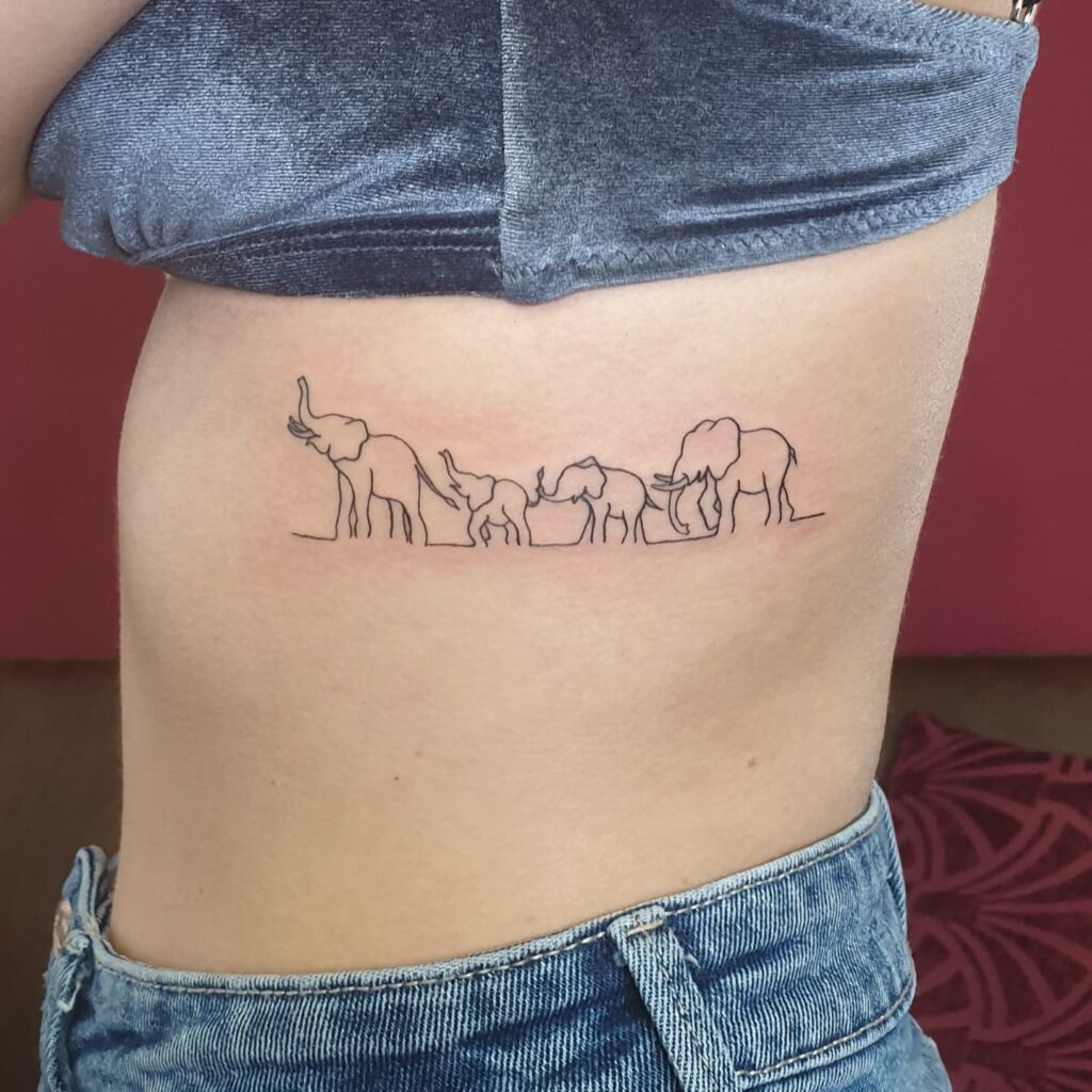 Elephants outline tatoo - frosdrt