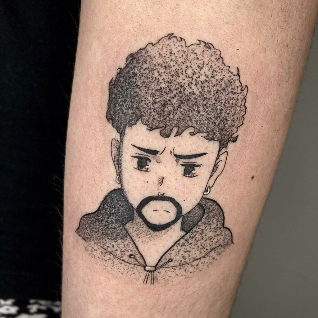 Emotional Bad Bunny Tattoo