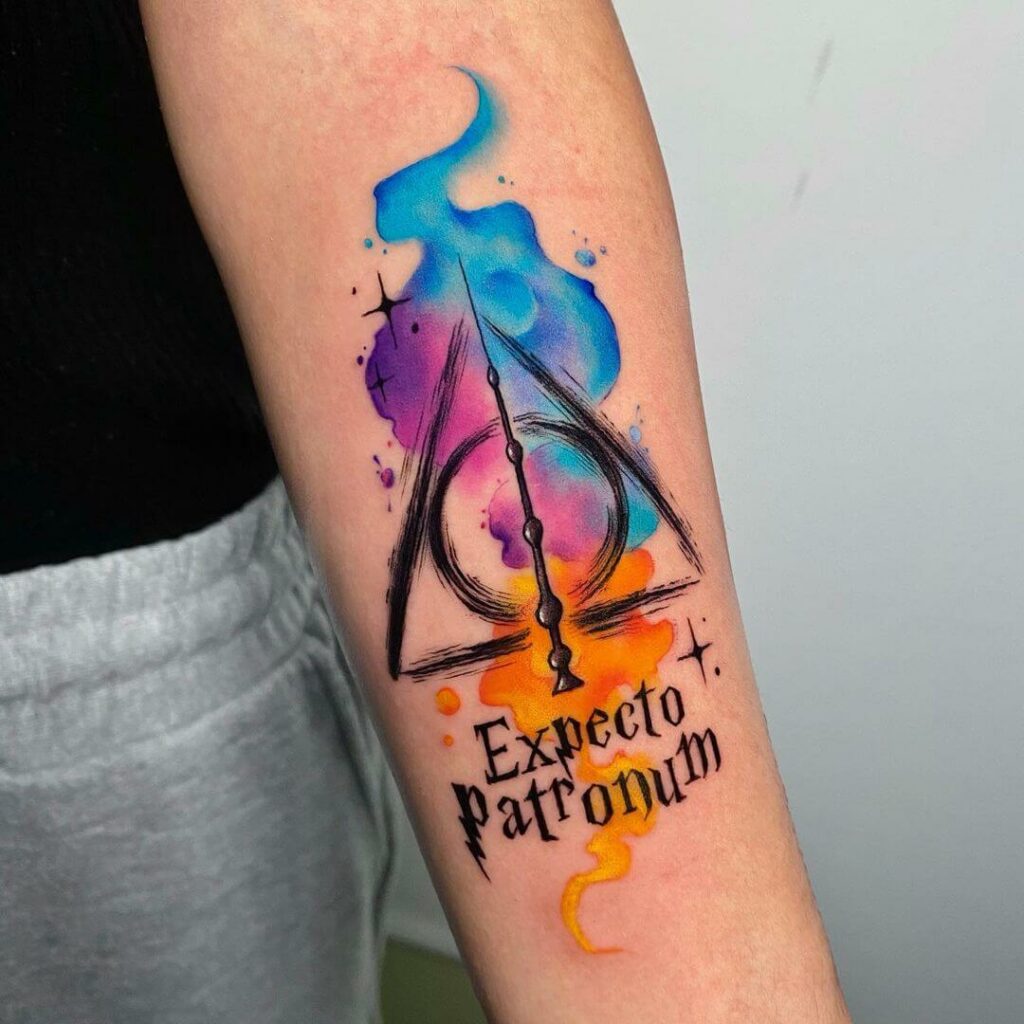 Expecto Patronum Acuarela Estilo Tatuajes Design