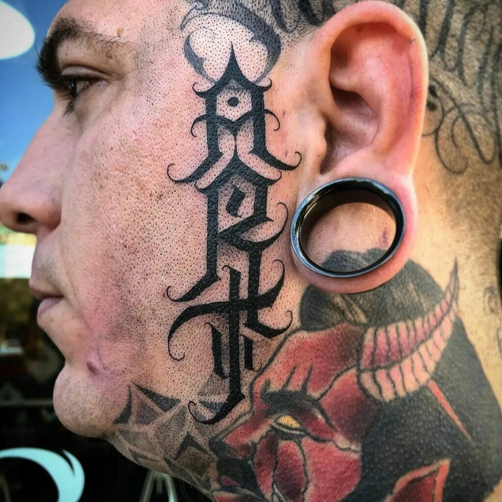 Face Gangster Stencil Tattoo Fonts