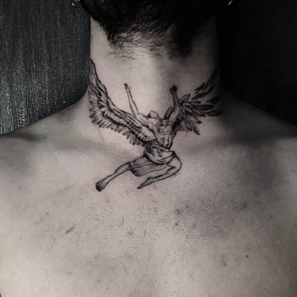 devil angel neck tattoo｜TikTok Search