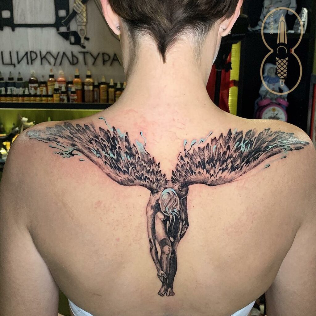 Free vector angel wings tribal tattoo 15737034 Vector Art at Vecteezy