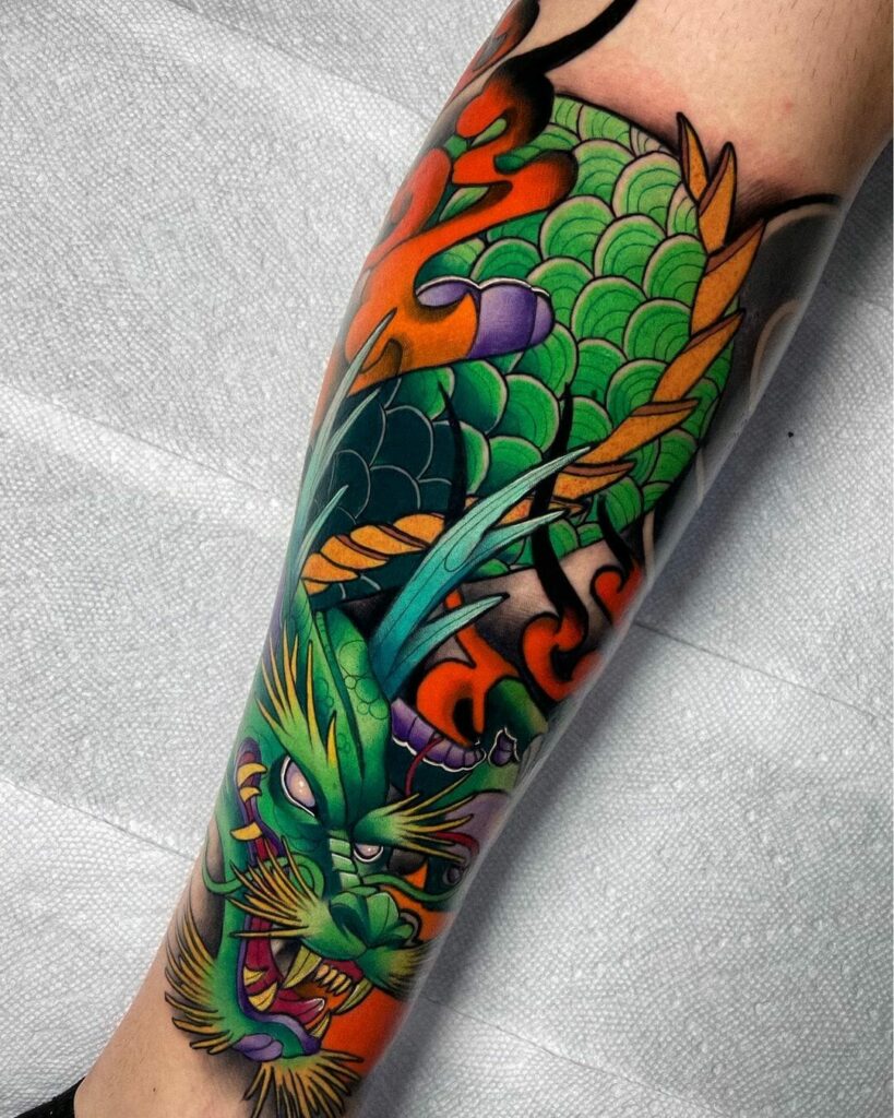 Fantastic Neo Traditional Dragon Tattoo Ideas