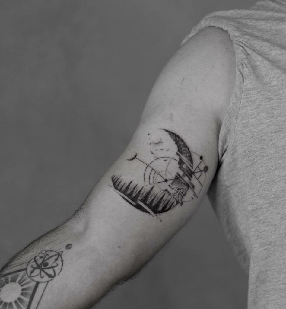 Fascinating Space And Nature Tattoo