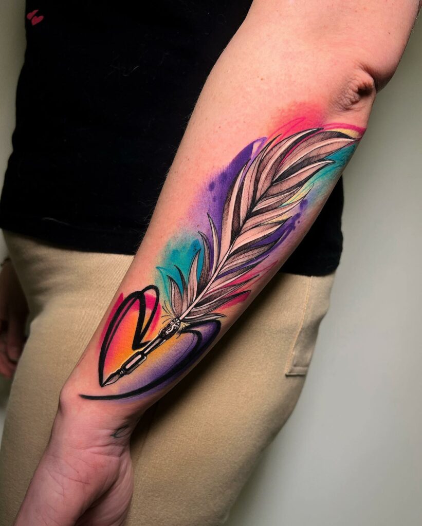 Feather Tattoos Ideas for Cover Ups