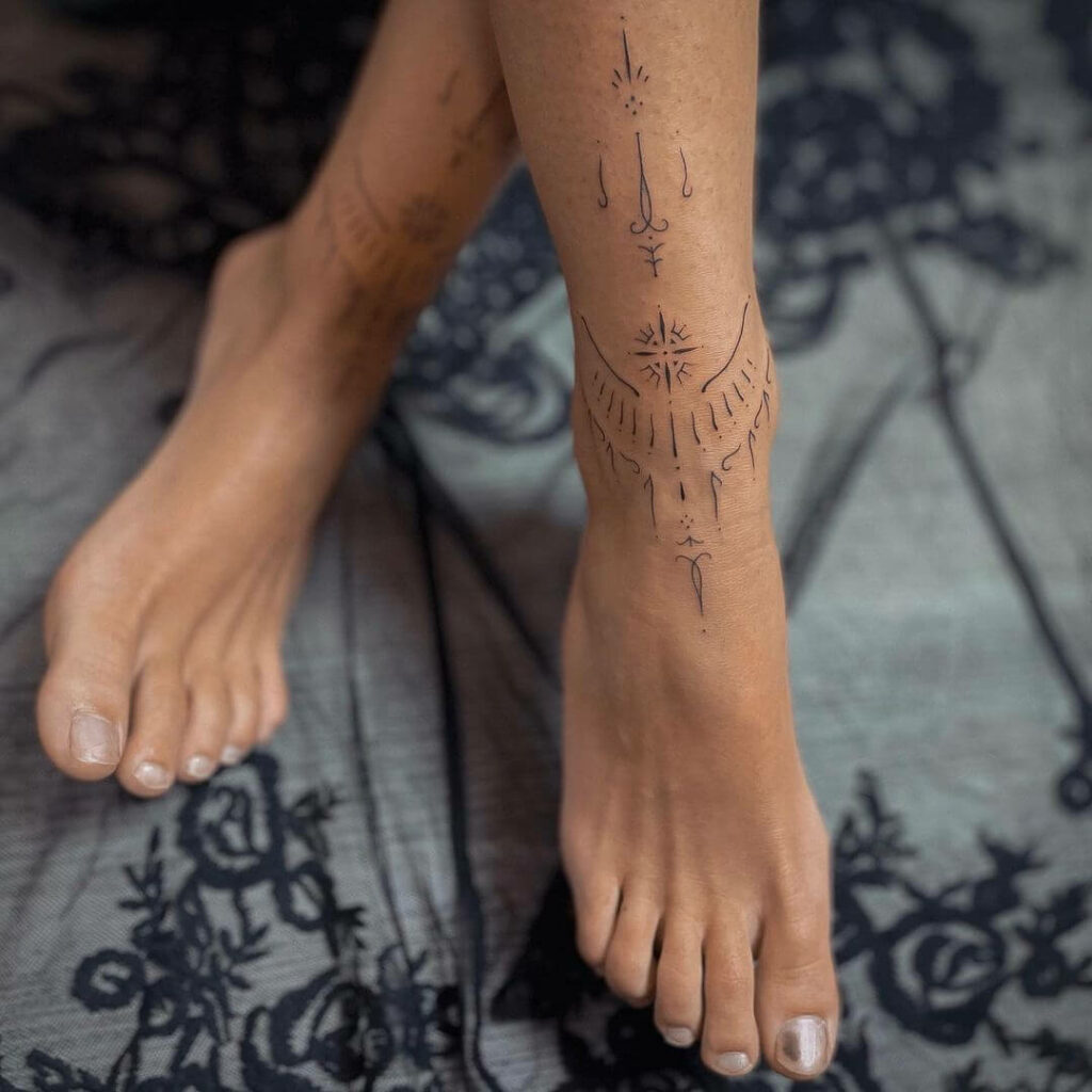 Feet Ornament Tattoos For Women