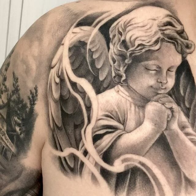 11+ Female Protector Guardian Angel Tattoo Ideas That Will Blow Your Mind! - alexie