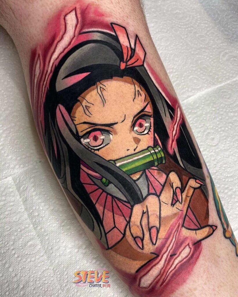 Fiery And Ruthless Demon Slayer Tattoo