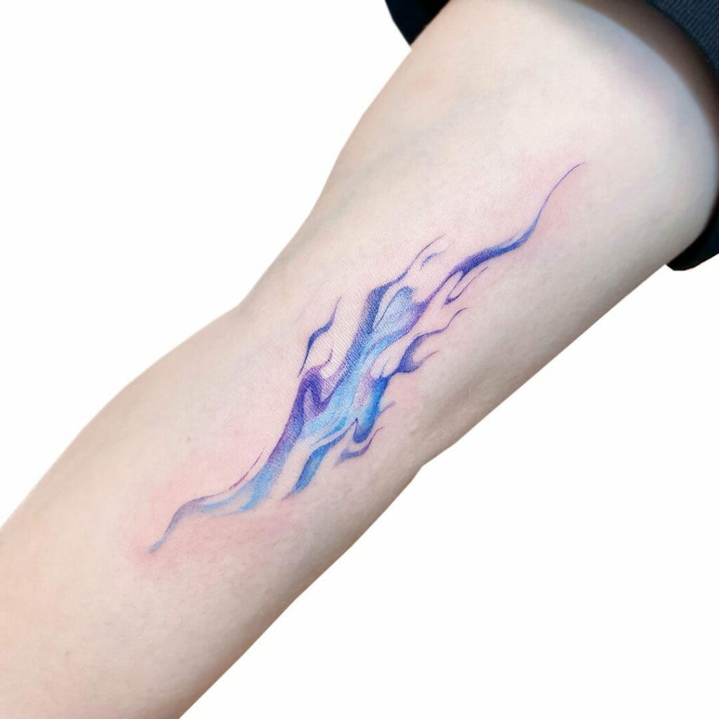 Blue Flame Tattoo