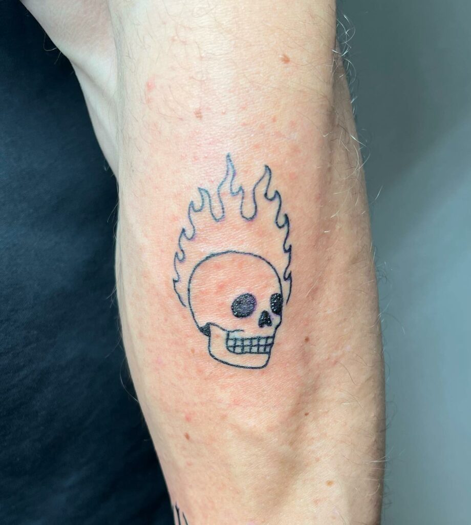 Flaming Skull Tattoo