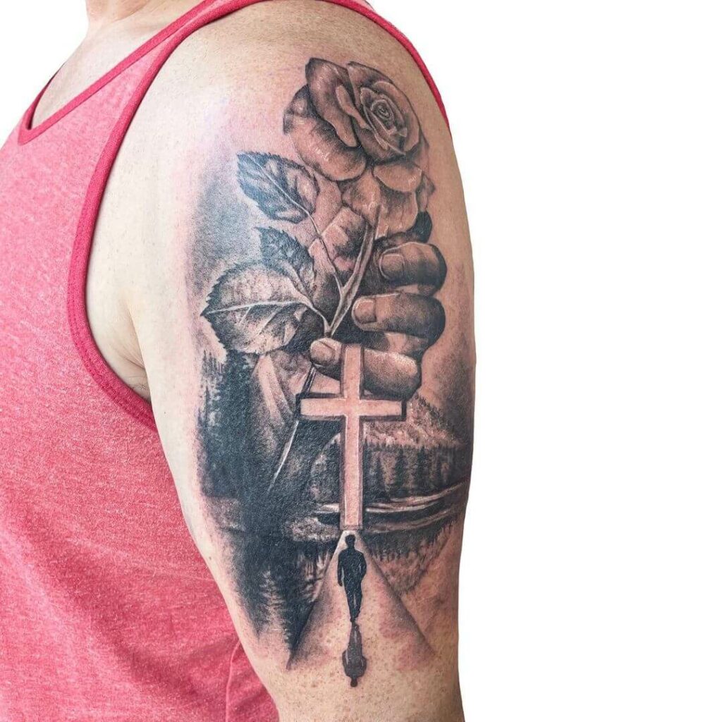 Floral Christian Tattoo