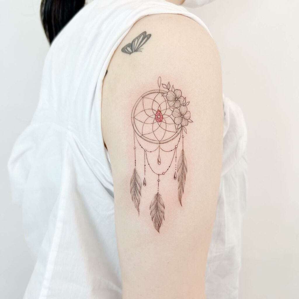 Purple Dreamcatcher Tattoo  InkStyleMag