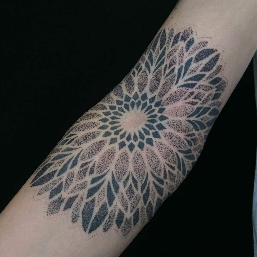 Floral Inner Elbow Tattoo