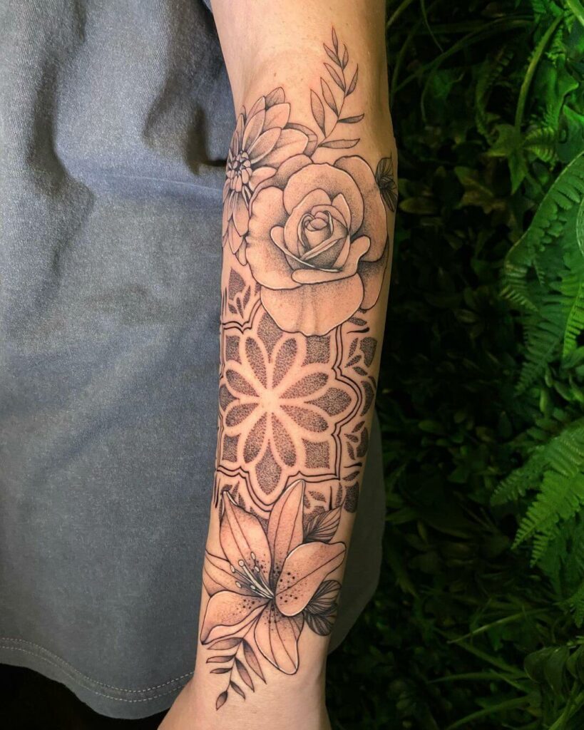Floral Mandala Tattoo - Forearm