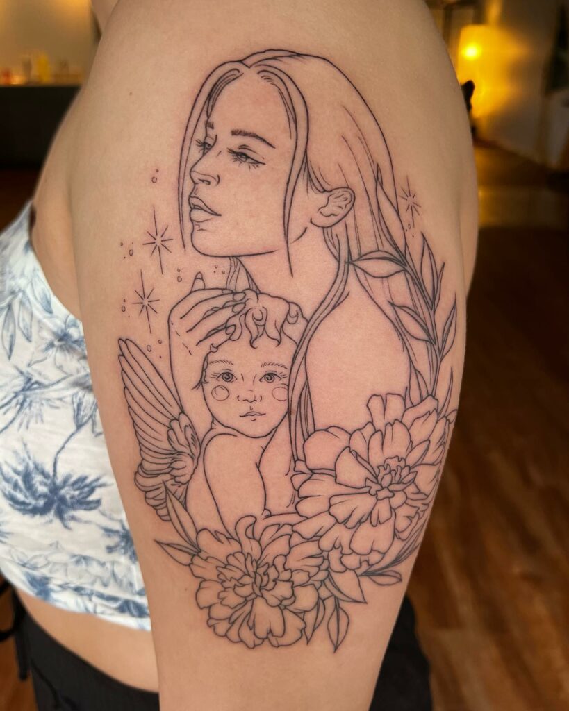 Tattoo uploaded by Tattoodo • Mom tattoo by Reanna McCormick  #ReannaMcCormick #momtattoo #momtattoos #mom #mother #mum #mommy  #happymothersday #mothersday #love #family #flower #illustrative #heart  #dotwork • Tattoodo