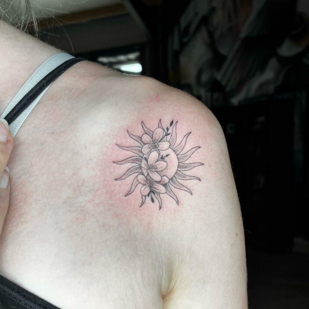 sun tattoo with flowersTikTok Search