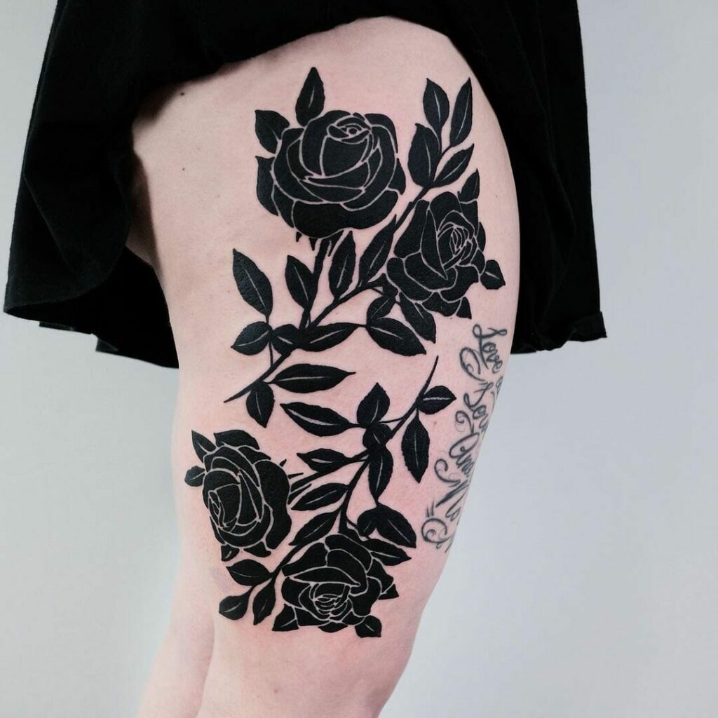 Floral Thigh Tattoos