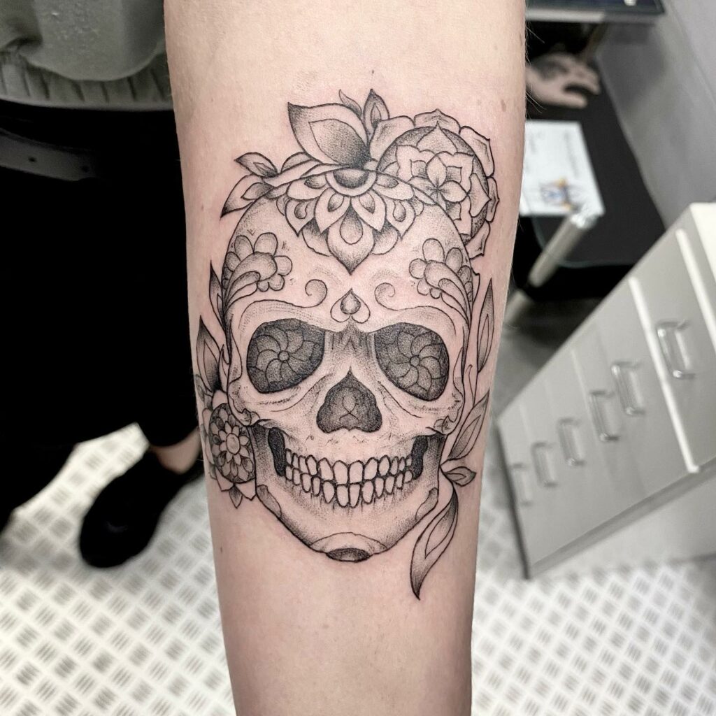 30 Skull And Flowers Tattoo Ideas For The Bold  Psycho Tats