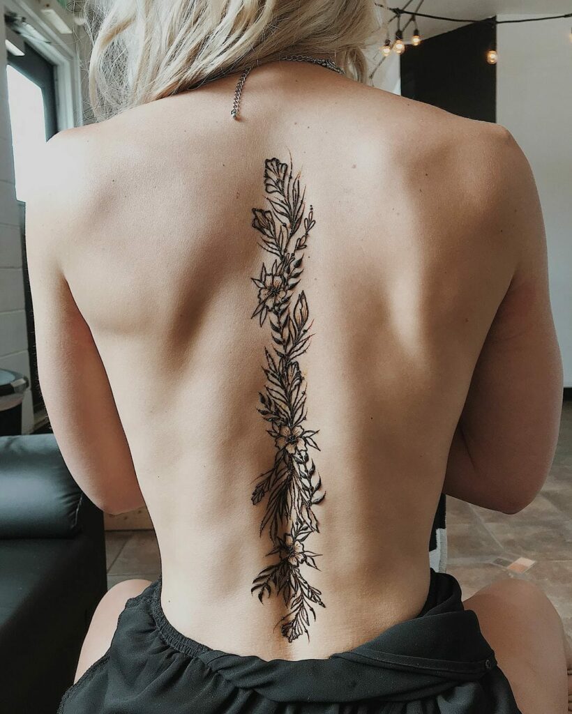 Tattoo uploaded by Wiwi Schrøder  So simple but so very delicate lavender  tattoo     finelinetattoo finelinefloraltattoo floral floraltattoo  botanicaltattoo delicate ink backtattoo spinetattoo backtattoo  minimalistic  Tattoodo