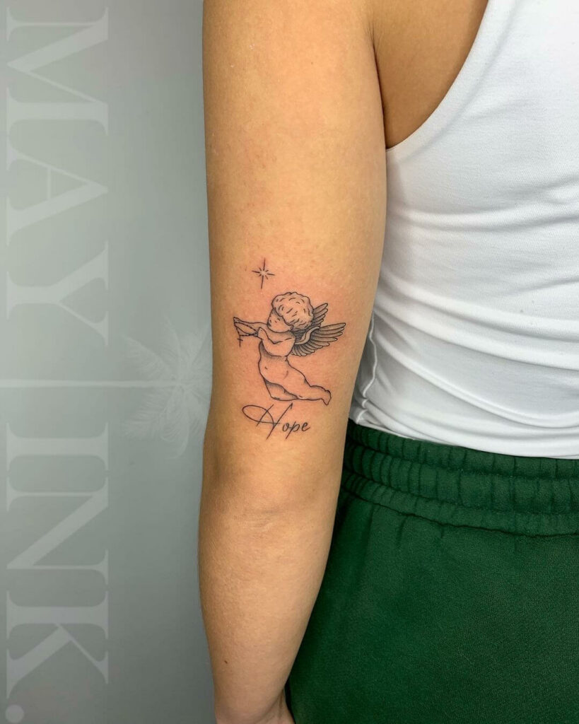 Flying Baby Angel Tattoo