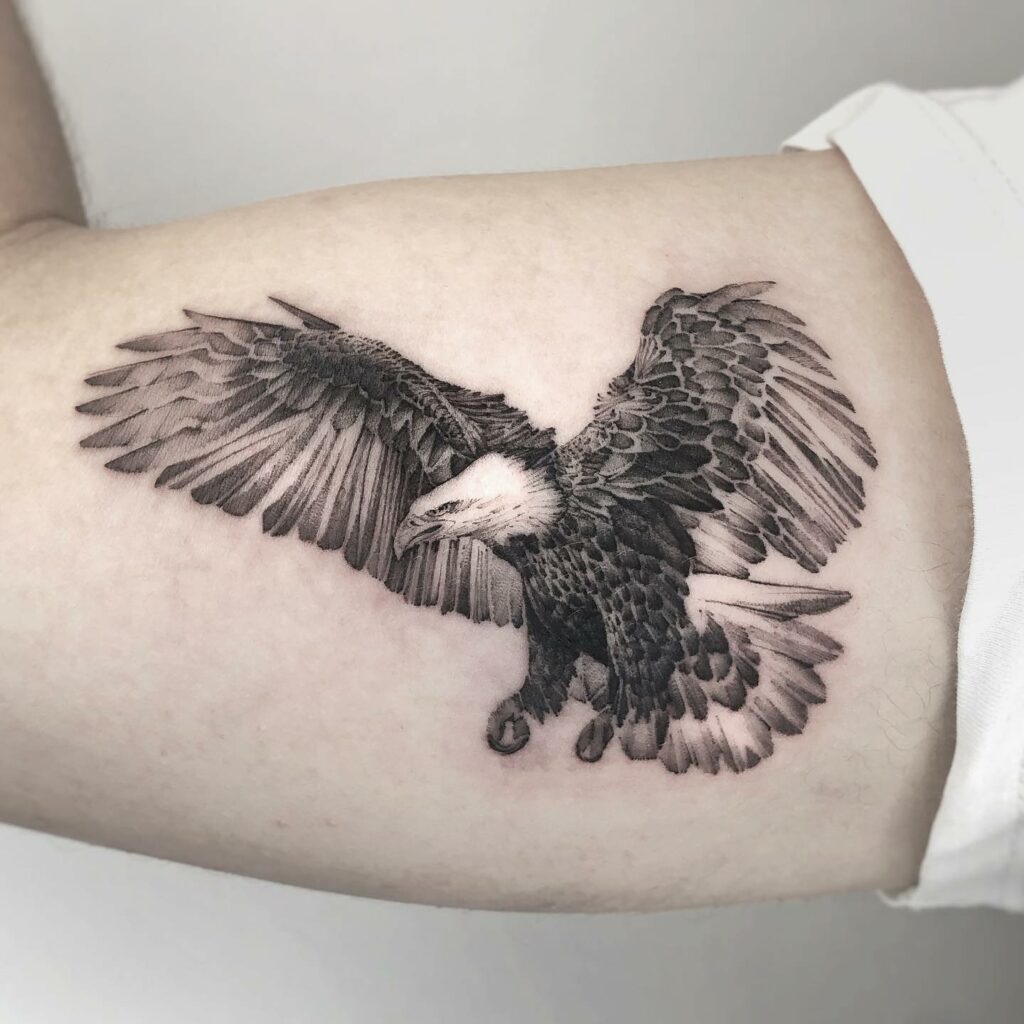 Flying Bald Eagle Tattoo