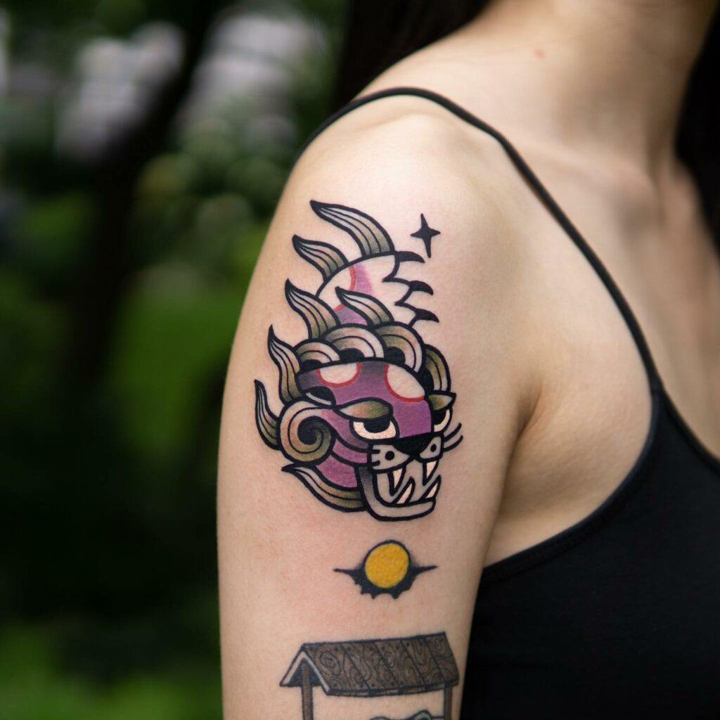 Foo Dog Head Tattoo Designs