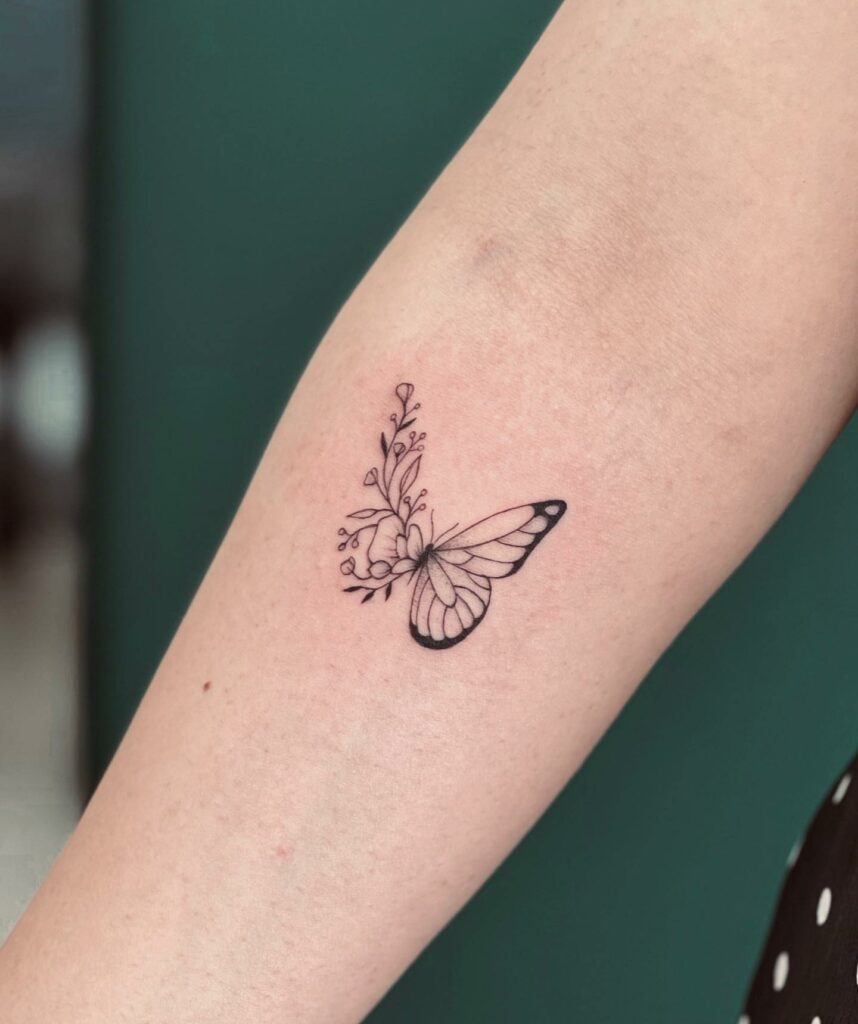 Forearm Butterfly Tattoo For Girls