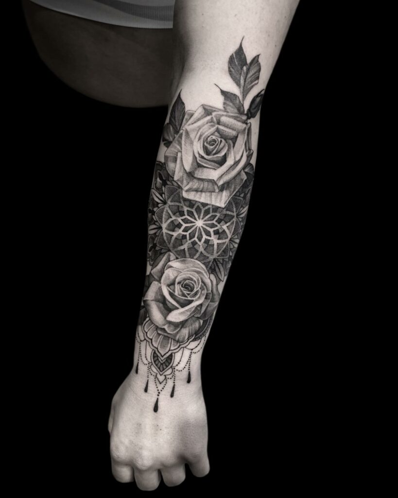 Forearm Rose Tattoo