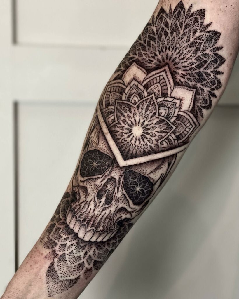 skull wrist tattoo for girls