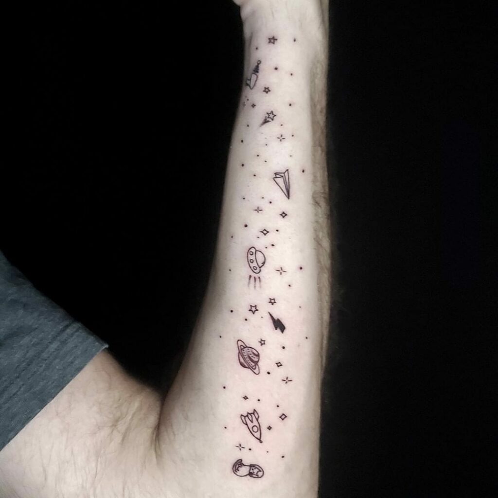 Forearm Universe Tattoo Designs