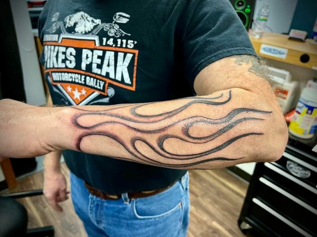Full Arm Flame Tattoo