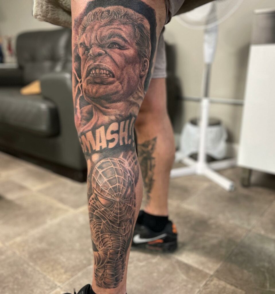 Gervonta Davis Gets Massive Leg Sleeve Tat of Movie Icons Scarface  The  Joker