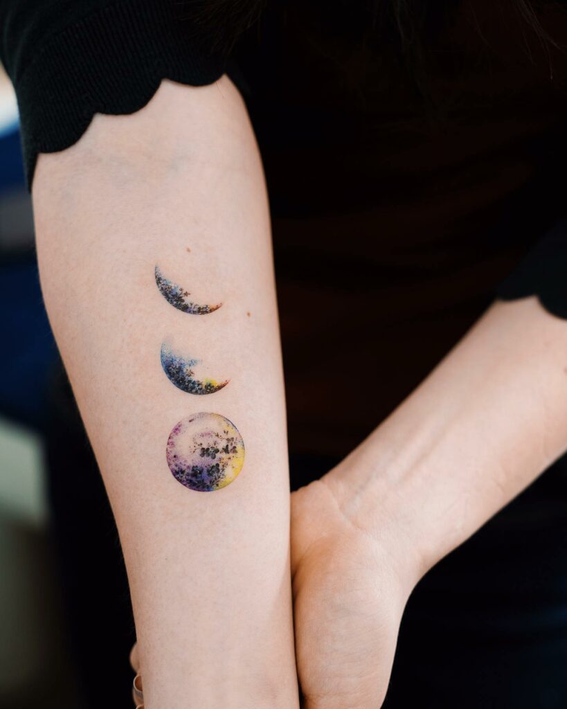 Full Moon Tattoo On The Forearm