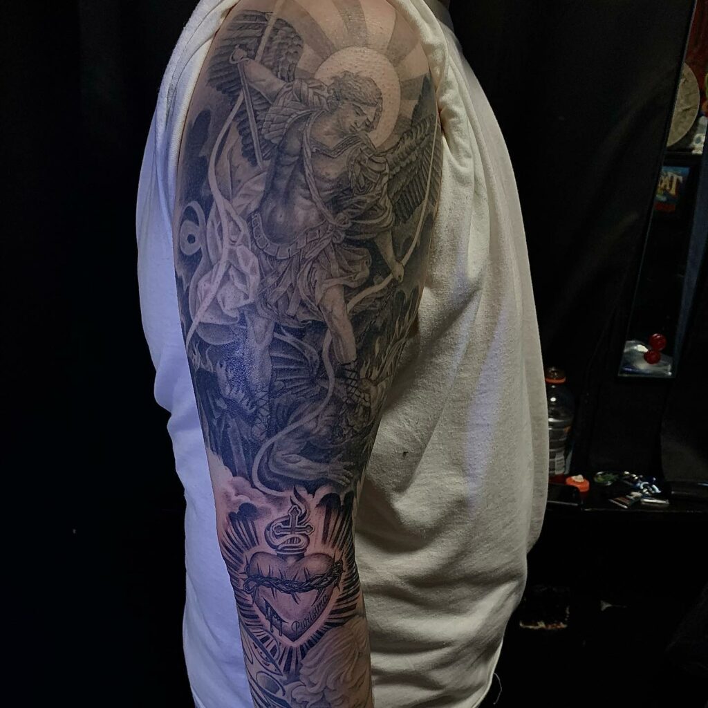 Full Sleeve Saint Tattoo