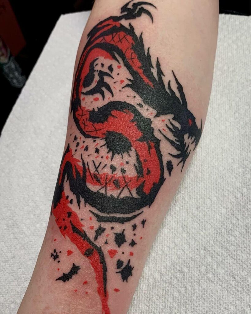 Fusion Tribal Dragon Tattoo