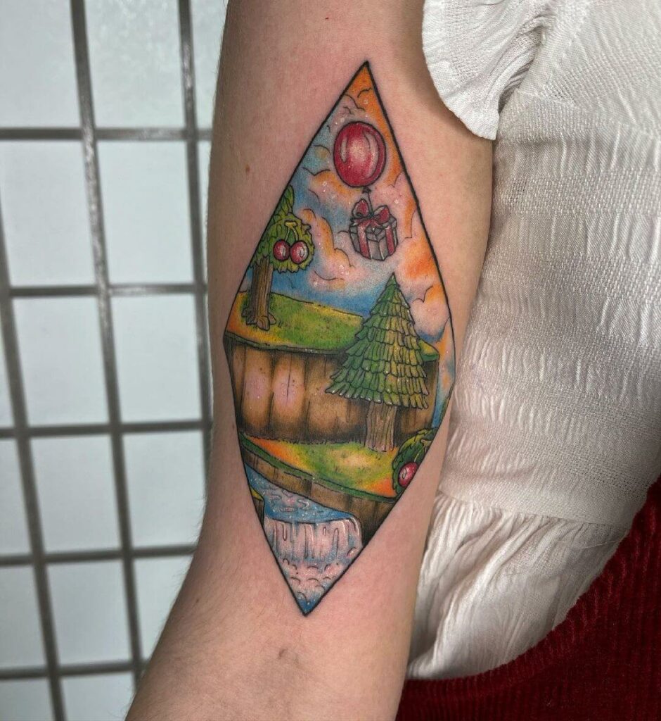 Geometric Animal Crossing Tattoo