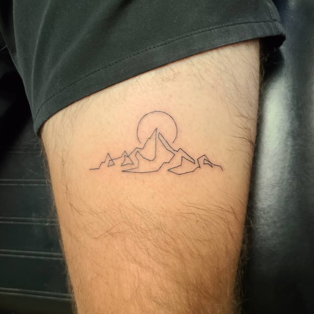 150+ Tattoo Ideas For Mountain Lovers – Body Art Guru | Mountain tattoo,  Triangle tattoos, Cool tattoos